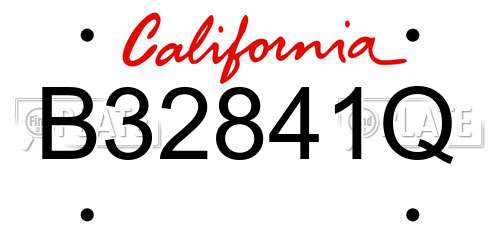 B32841Q California License Plate