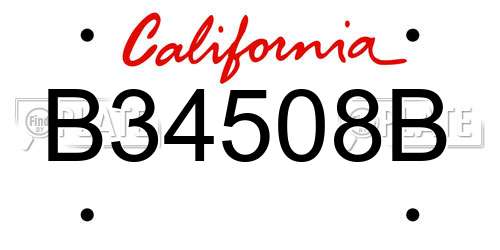 B34508B California License Plate