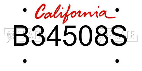 B34508S California License Plate
