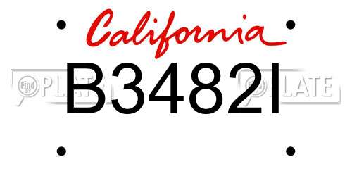 B3482I California License Plate
