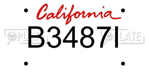 B3487I California License Plate