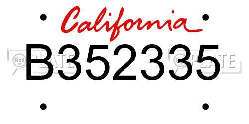 B352335 California License Plate