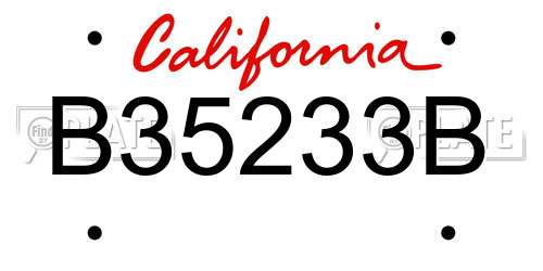B35233B California License Plate