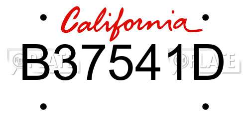 B37541D California License Plate