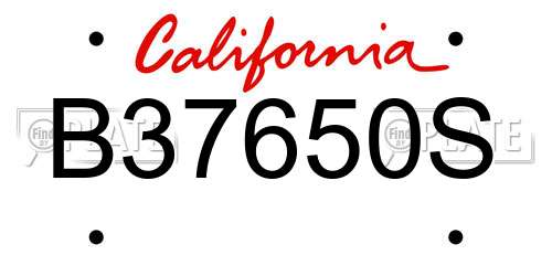B37650S California License Plate