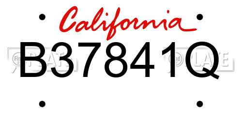 B37841Q California License Plate