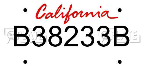 B38233B California License Plate