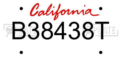 B38438T California License Plate