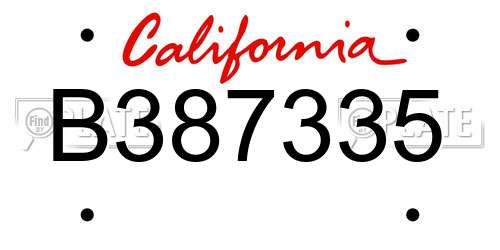 B387335 California License Plate