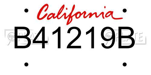 B41219B California License Plate
