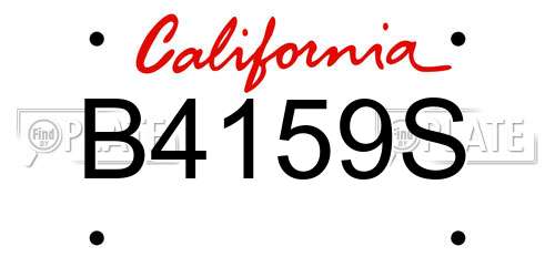 B4159S California License Plate