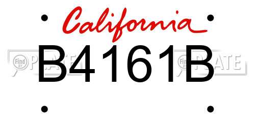 B4161B California License Plate