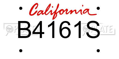 B4161S California License Plate