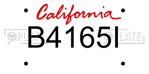 B4165I California License Plate