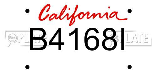 B4168I California License Plate