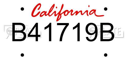B41719B California License Plate