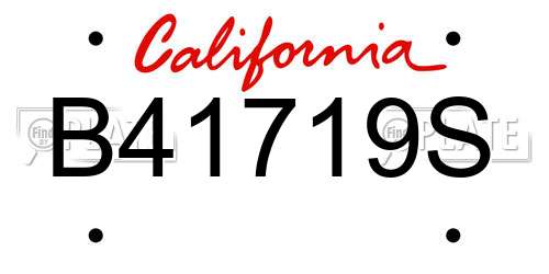 B41719S California License Plate