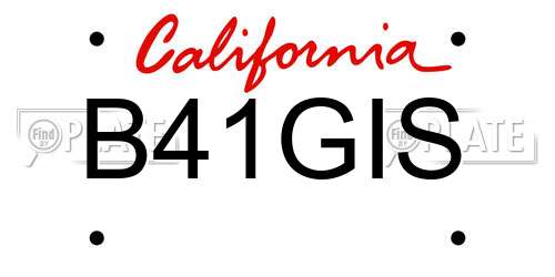B41GIS California License Plate