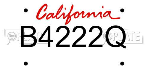 B4222Q California License Plate