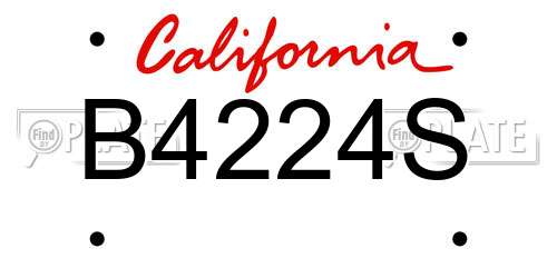 B4224S California License Plate