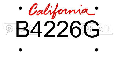 B4226G California License Plate