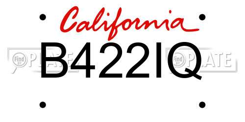 B422IQ California License Plate