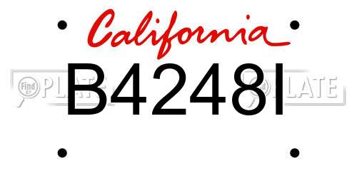 B4248I California License Plate