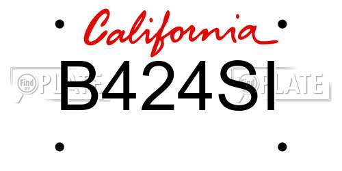 B424SI California License Plate