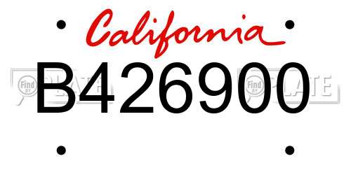 B426900 California License Plate