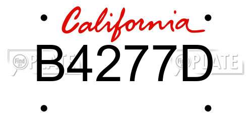 B4277D California License Plate