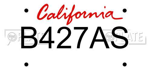 B427AS California License Plate
