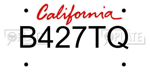 B427TQ California License Plate