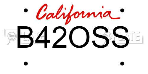 B42OSS California License Plate