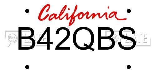 B42QBS California License Plate