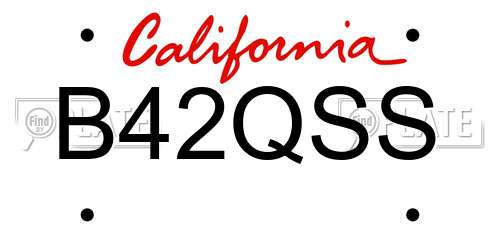 B42QSS California License Plate