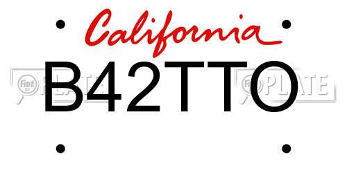 B42TTO California License Plate
