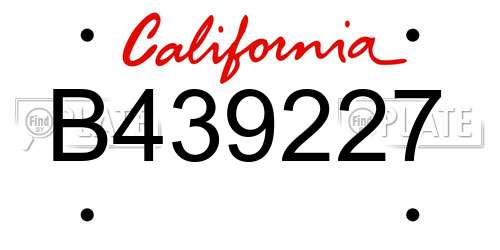 B439227 California License Plate
