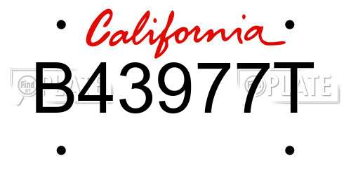 B43977T California License Plate