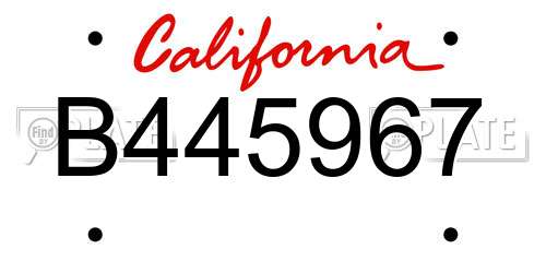 B445967 California License Plate