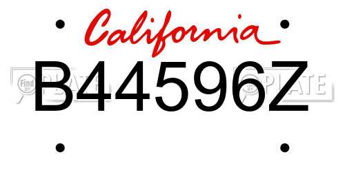 B44596Z California License Plate
