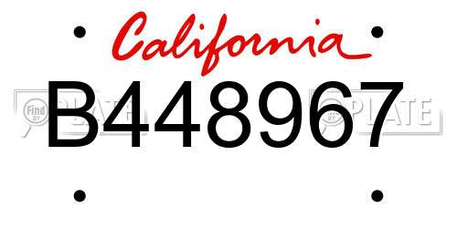 B448967 California License Plate