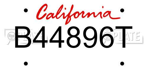B44896T California License Plate
