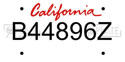 B44896Z California License Plate