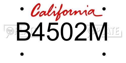 B4502M California License Plate