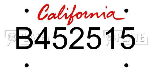 B452515 California License Plate