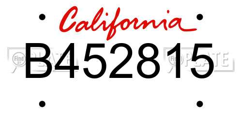B452815 California License Plate