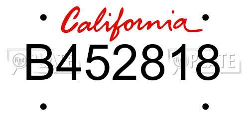 B452818 California License Plate