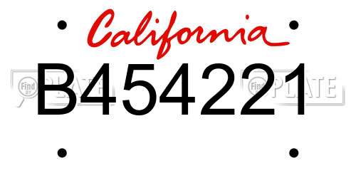B454221 California License Plate