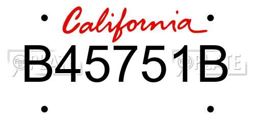 B45751B California License Plate