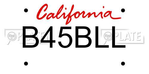 B45BLL California License Plate